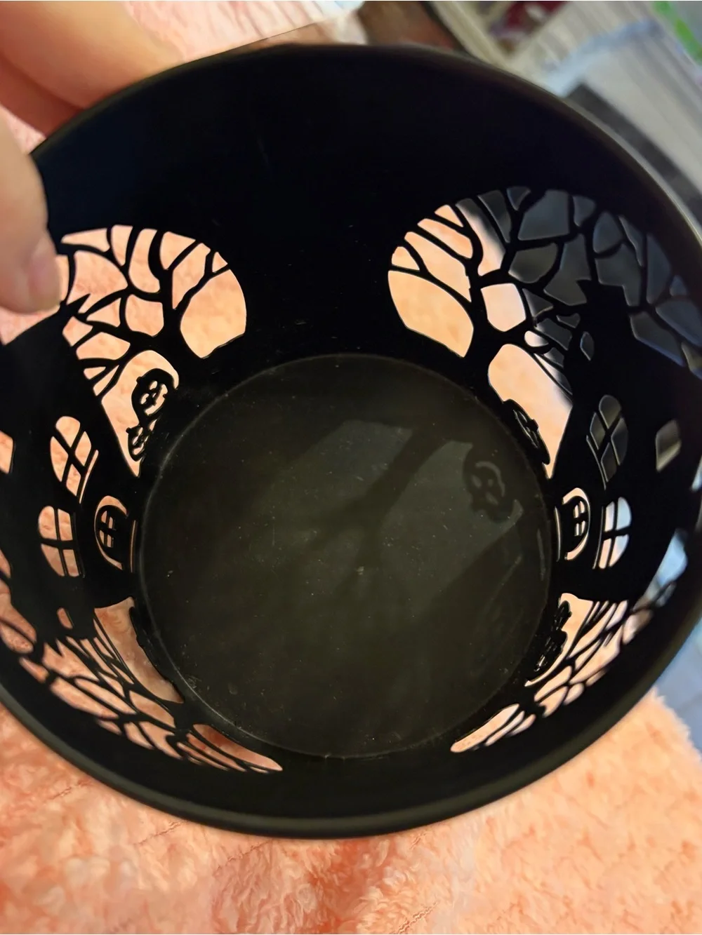 Yankee Candle Halloween metal jar candle holder.